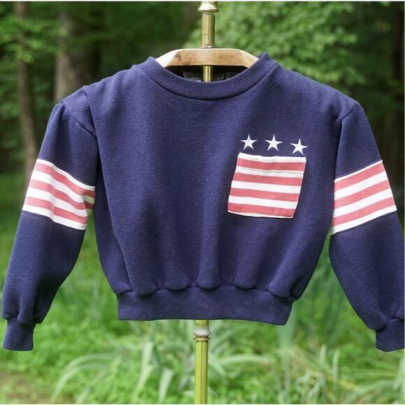 Vintage 90s Eagles Eye Boys Stars and Stripes Sweatshirt - Picture 2 of 4